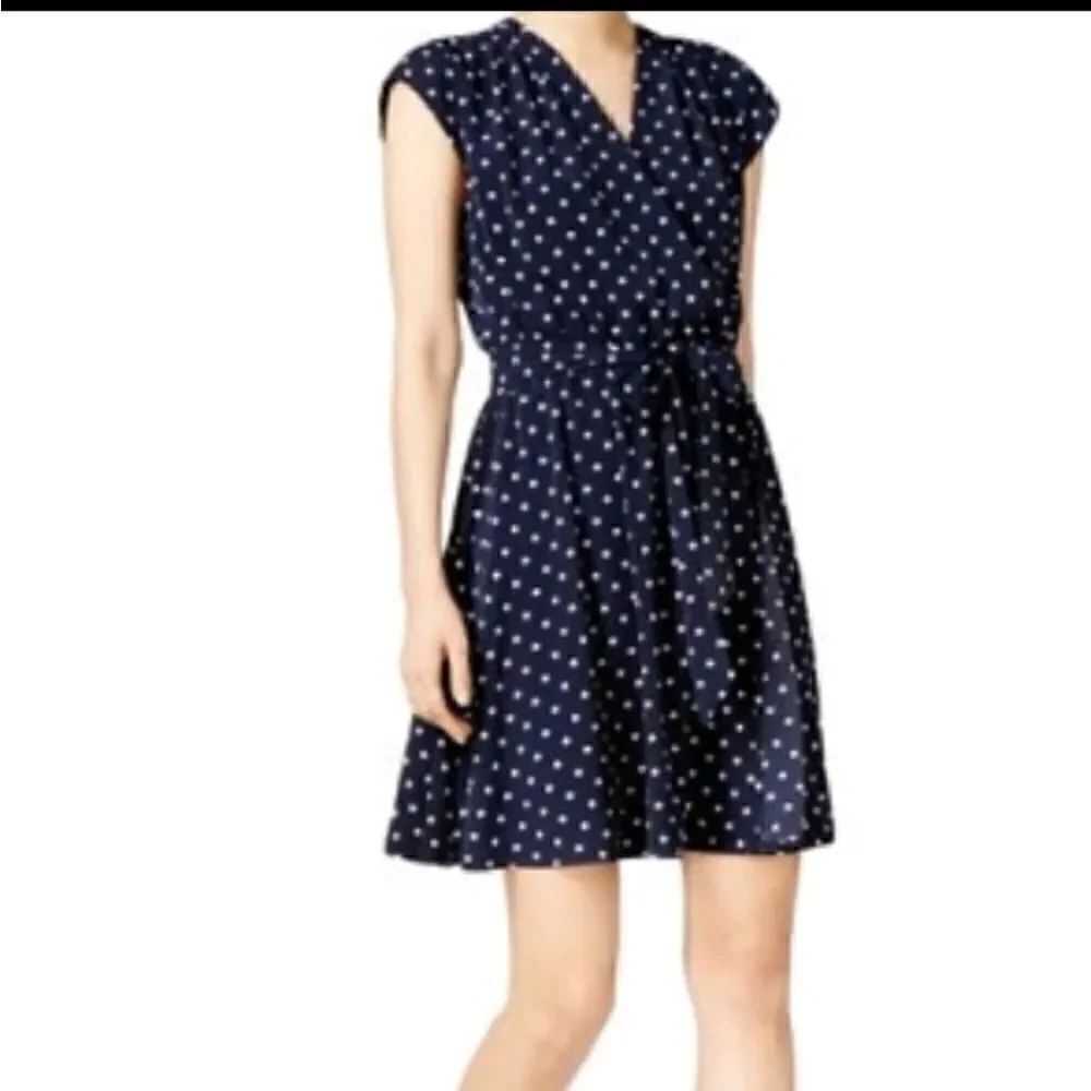 MAISON JULES FAUX WRAP DRESS WITH TIE BELT SZ. XS